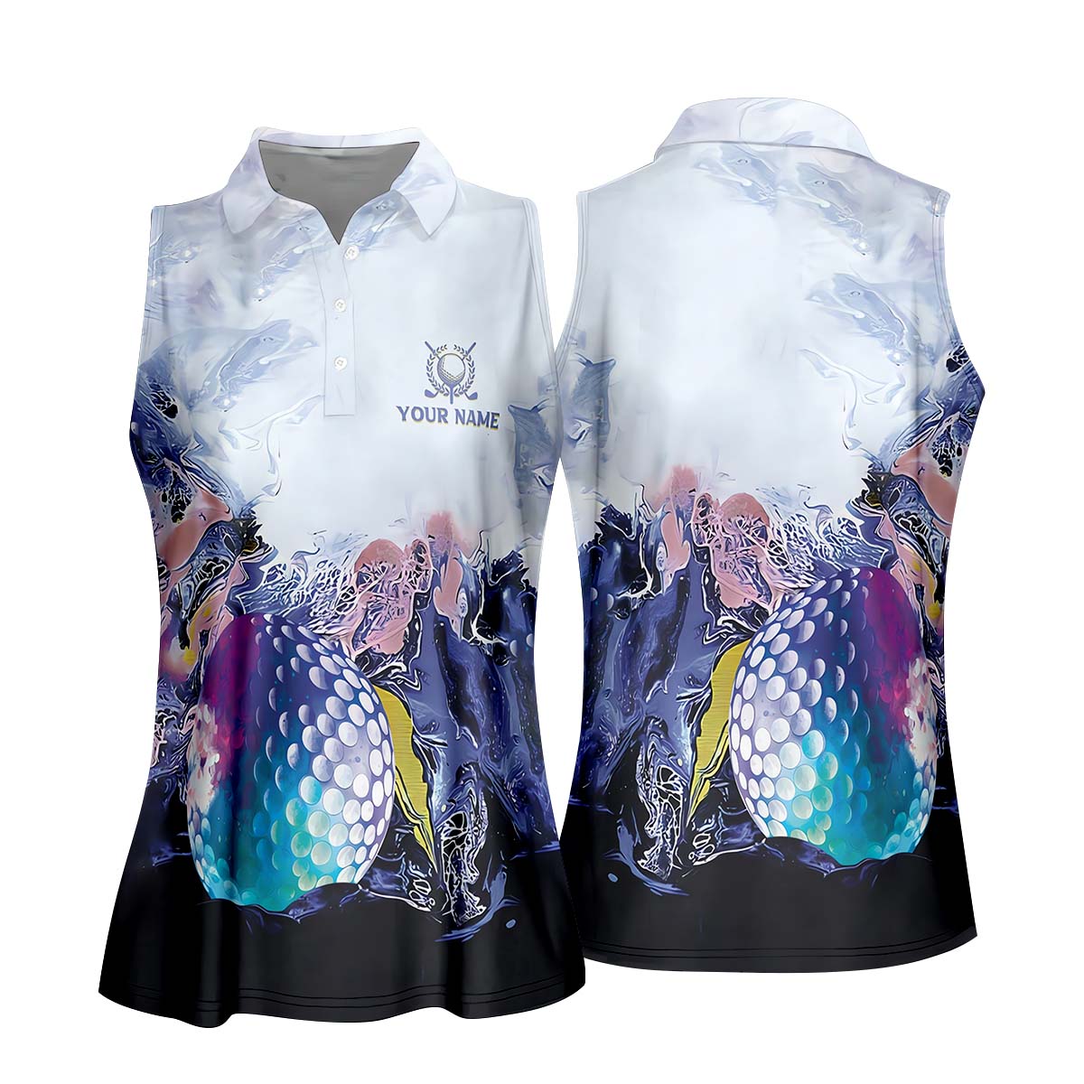 Watercolor Womens Golf Polo Shirt, Team Golf Shirt, Golfing Apparel, Womens Golf Gifts