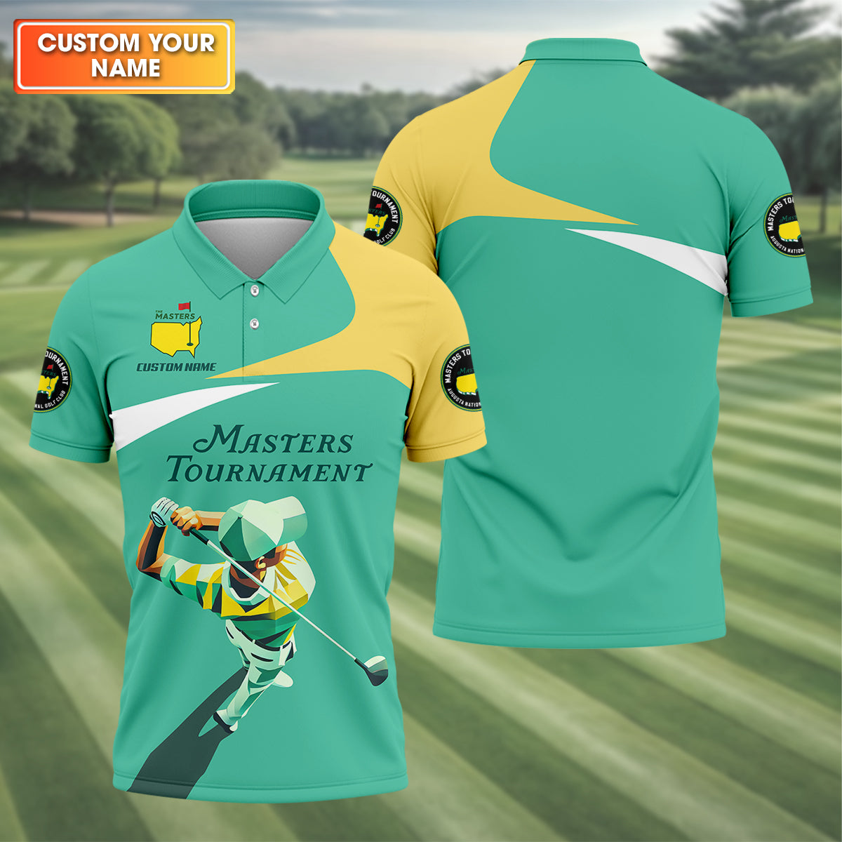 Master Tournament Custom Men's Golf Polo Shirt, Golf Gifts For Dad