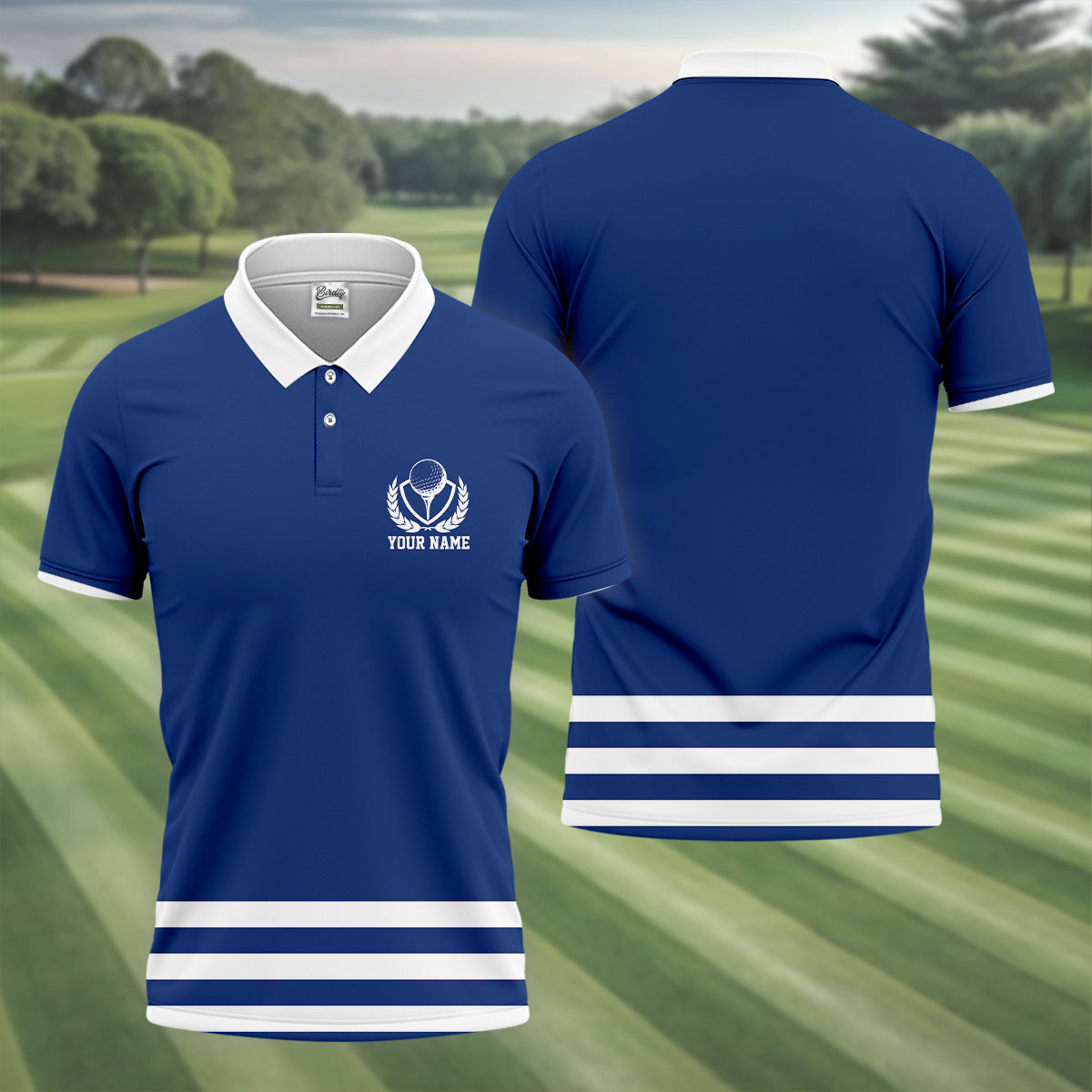 Blue And White Striped Golf Shirt, Golf Tops For Men, Mens Golf Polo Shirts, Cool Golf Gifts, Golfing Apparel