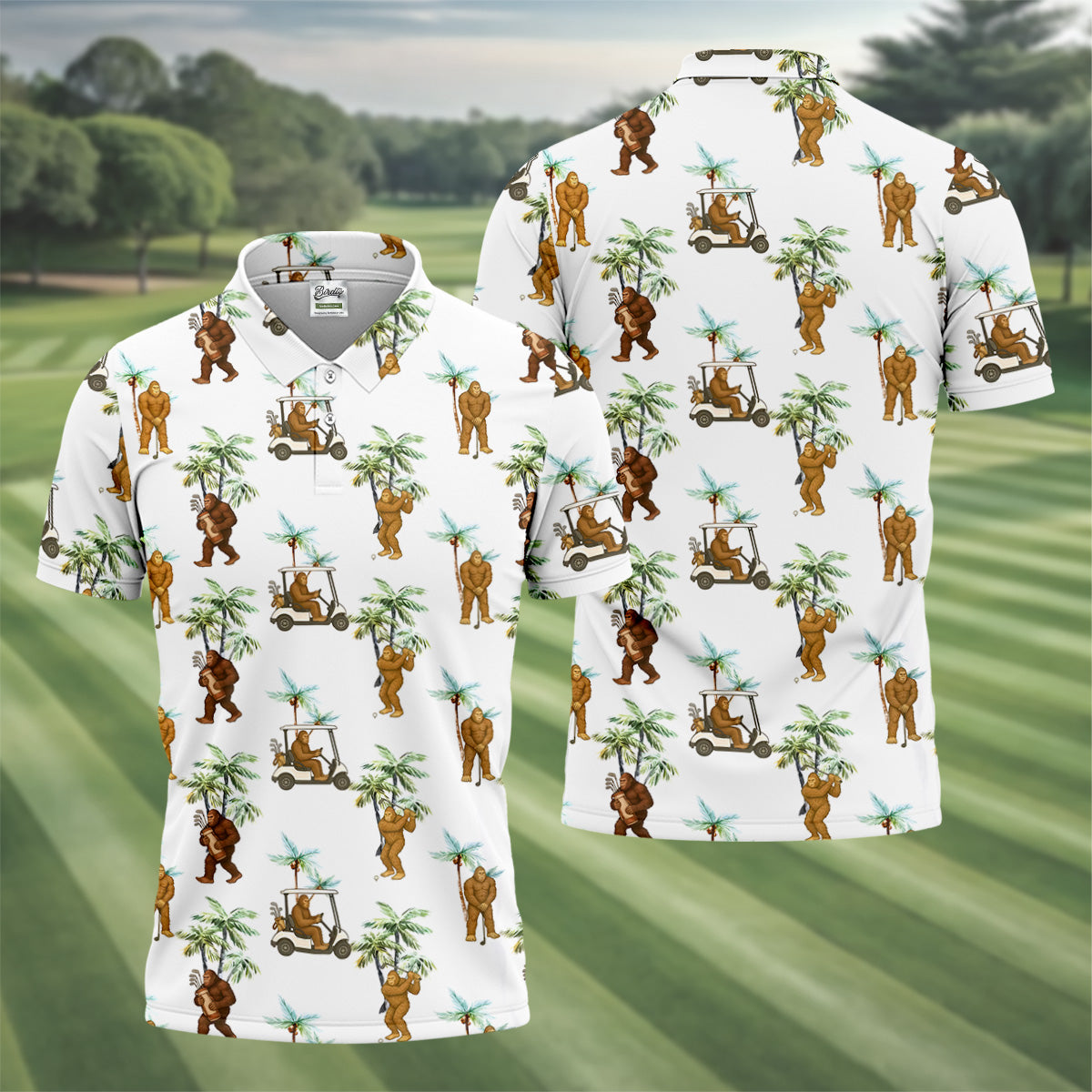 Bigfoot Golf Hawaiian Shirt, Tropical Golf Shirts, Fun Golf Shirts For Men, Golfing Apparel