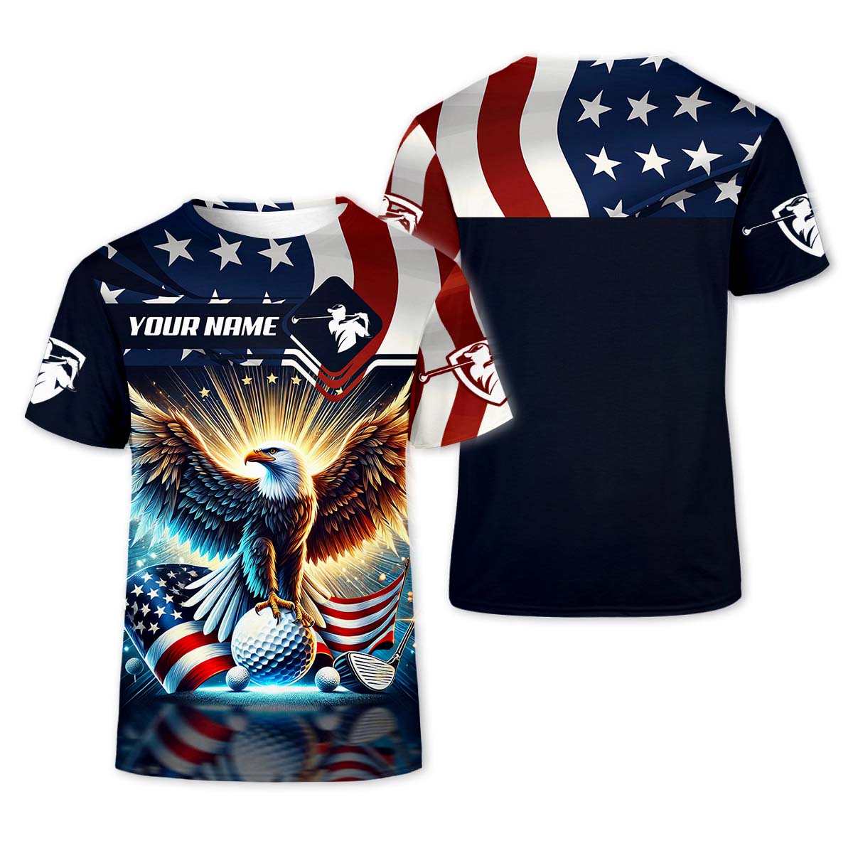 American Eagle Custom Golf Polo Shirt, Gift For Golfers, Golf Gift For Men