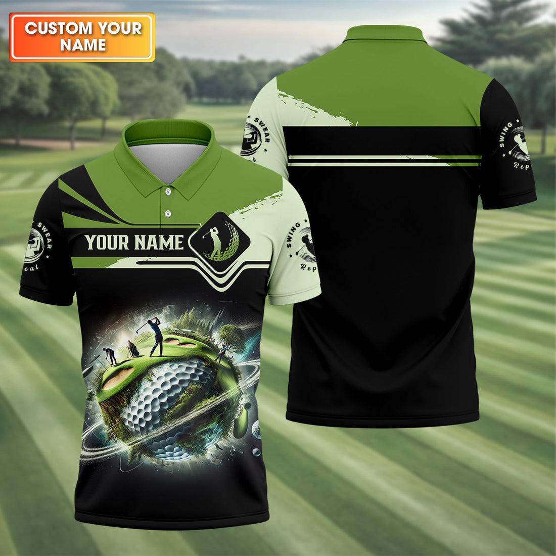 Fairway Golf Mens Golf Polo Shirt, Golfing Apparel, Mens Golf Gift, Funny Golf Shirt