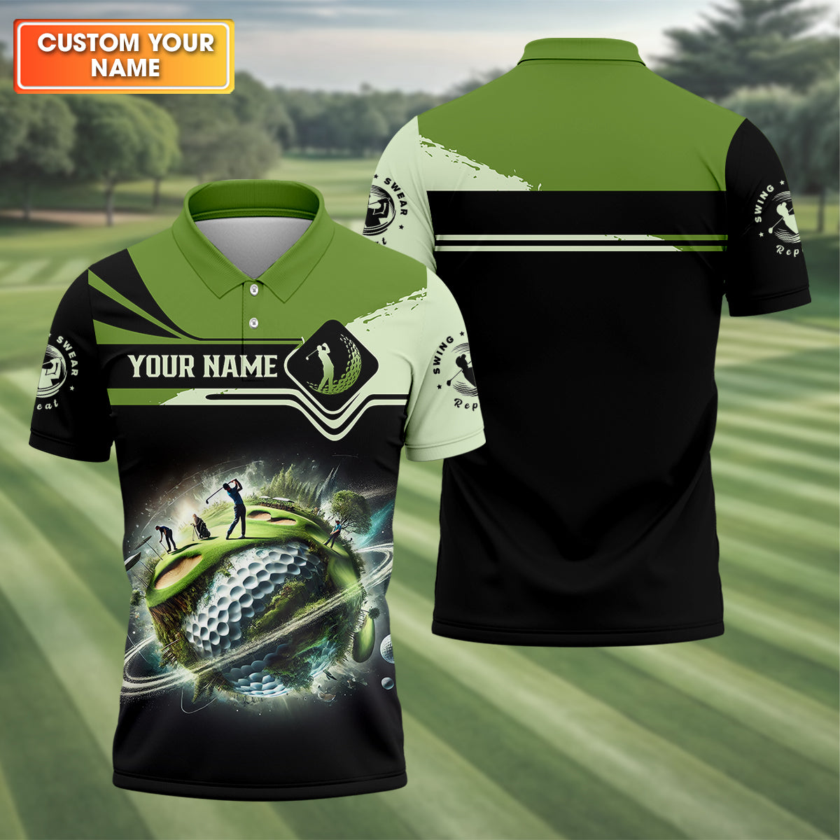 Fairway Golf Mens Golf Polo Shirt, Golfing Apparel, Mens Golf Gift, Funny Golf Shirt