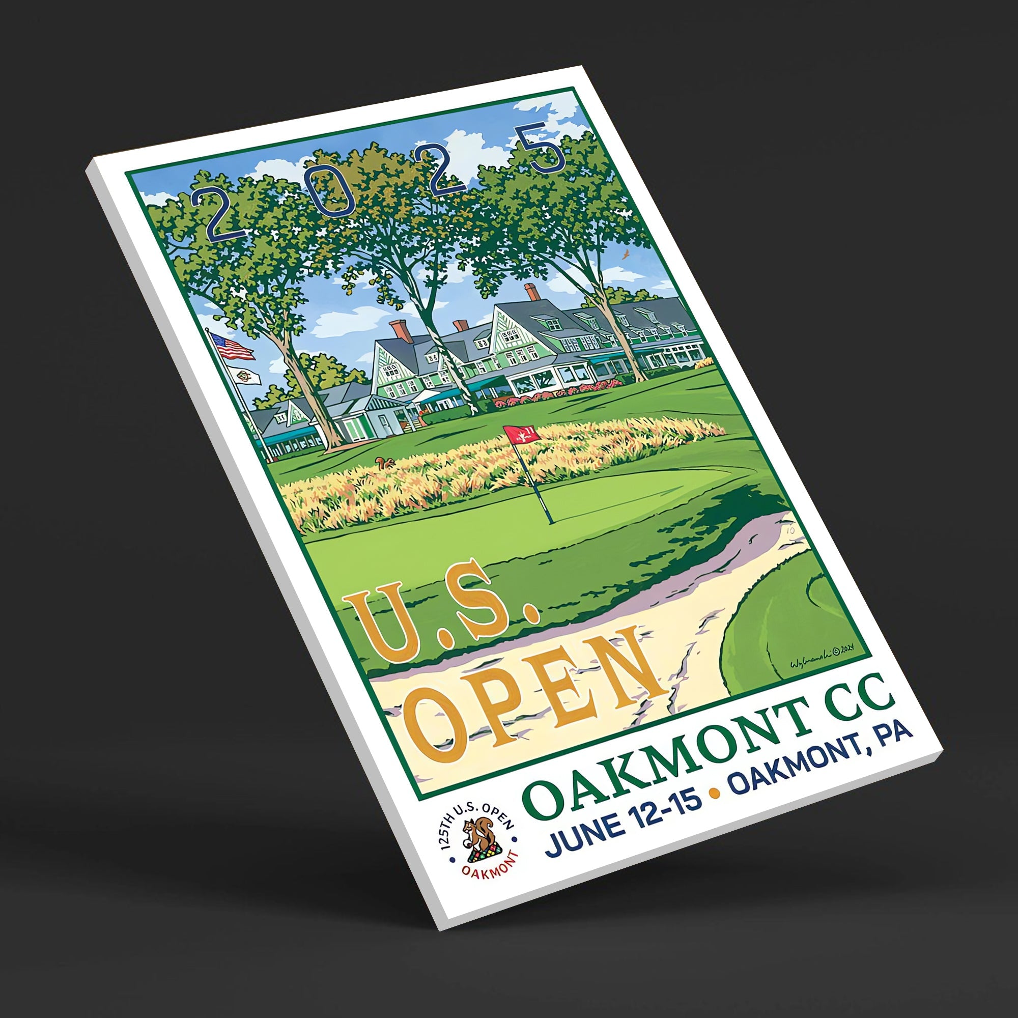 2025 U.S. Open Championship Canvas, Oakmont Country Club Art, Gifts For Golf Lovers