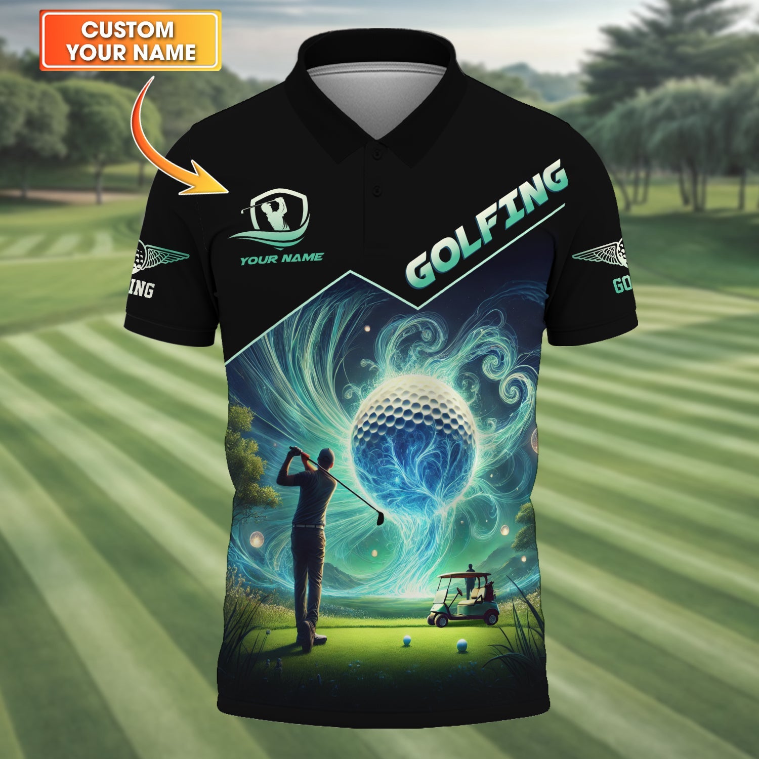 Custom Men's Golf Polo Shirt, Golfing Apparel, Mens Golf Gift, Gift For Golf Lovers