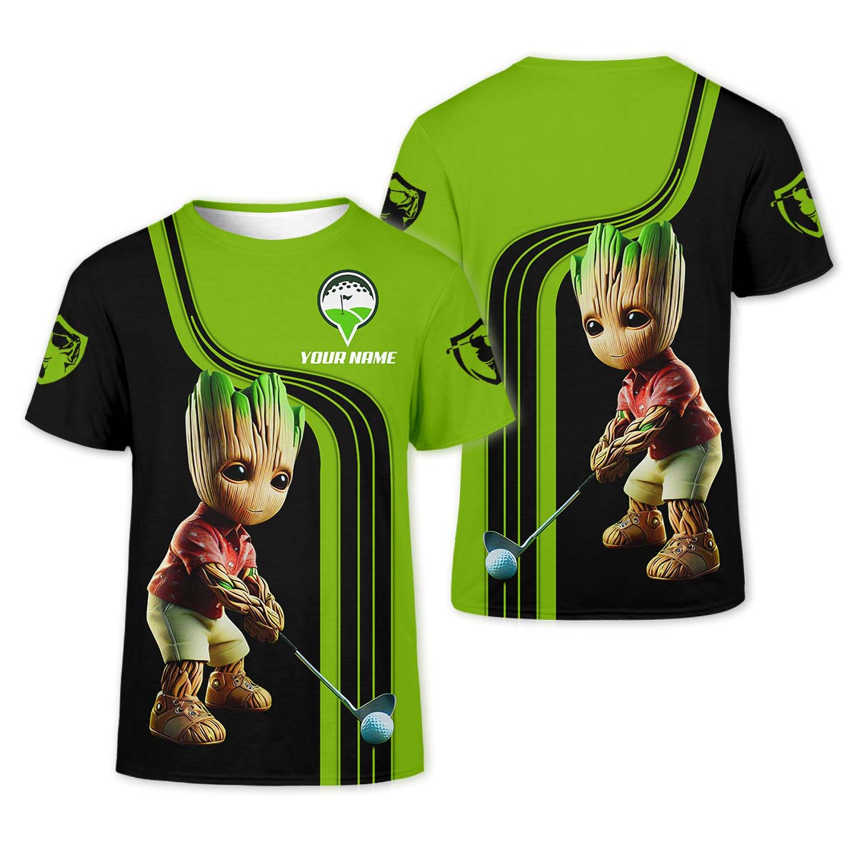 Custom Babygroot Men's Golf Polo Shirt, Funny Golf Shirt, Gift For Golfers