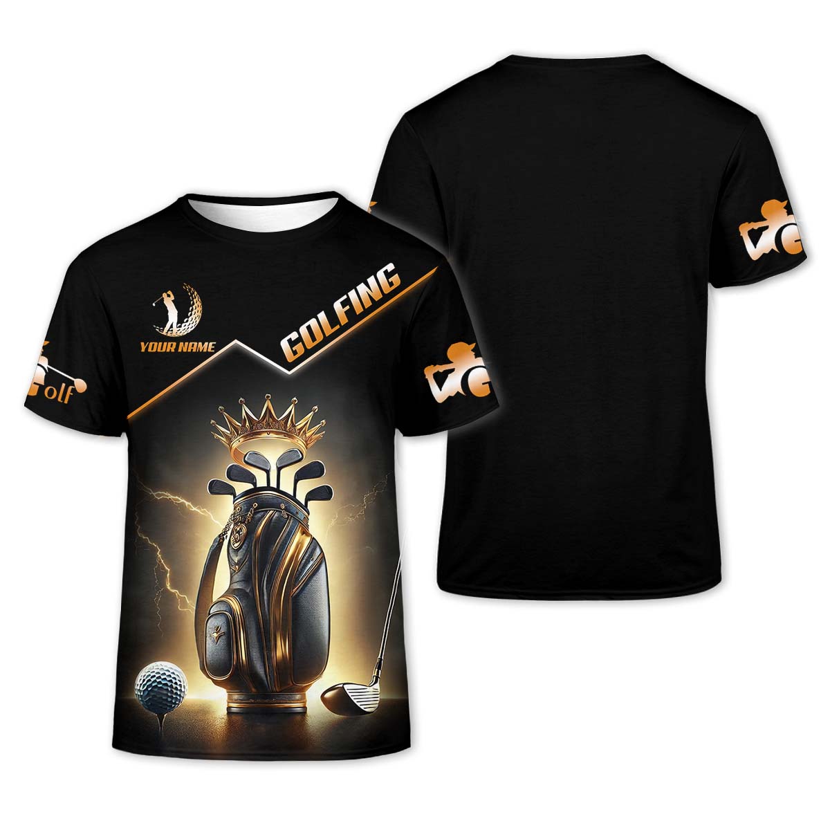 Golden Glory Men's Golf Polo Shirt, Golfing Apparel, Mens Golf Gift, Funny Golf Shirt