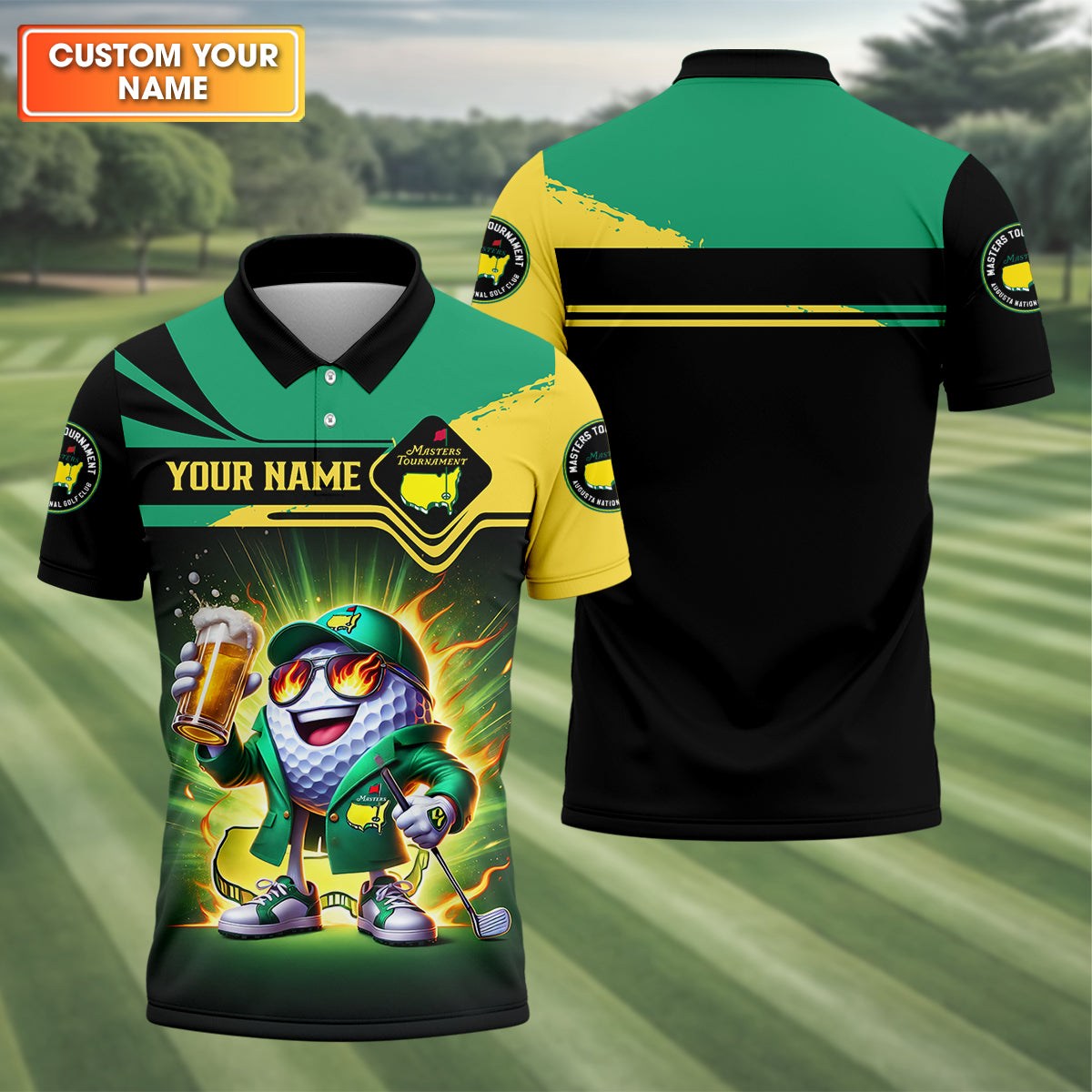 Funny Master Champion Custom Men's Golf Polo Shirt, Masters Tournament Shirt, Funny Golf Shirt