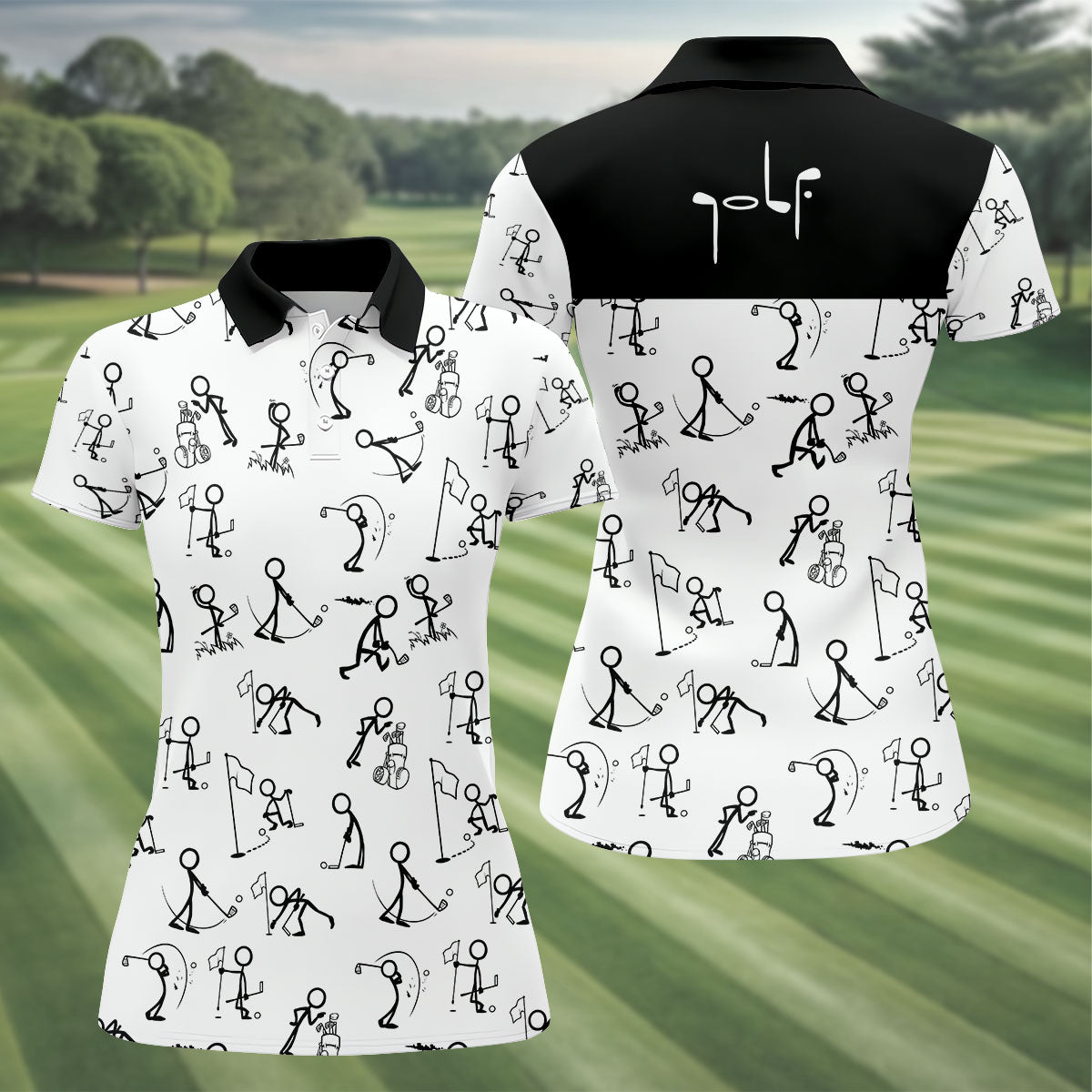 Personalized Funny Golf Shirts For Ladies, Black And White Golf Shirts, Golf Gifts For Ladies, Matching Golf Shirts