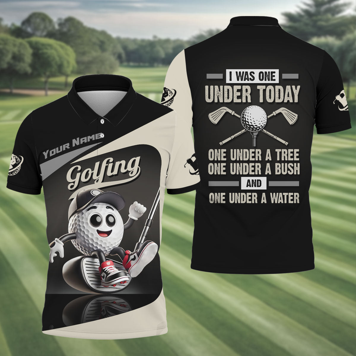 I Was One Under Today Custom Funny Golf Polo Shirt, Dad Golf Gift