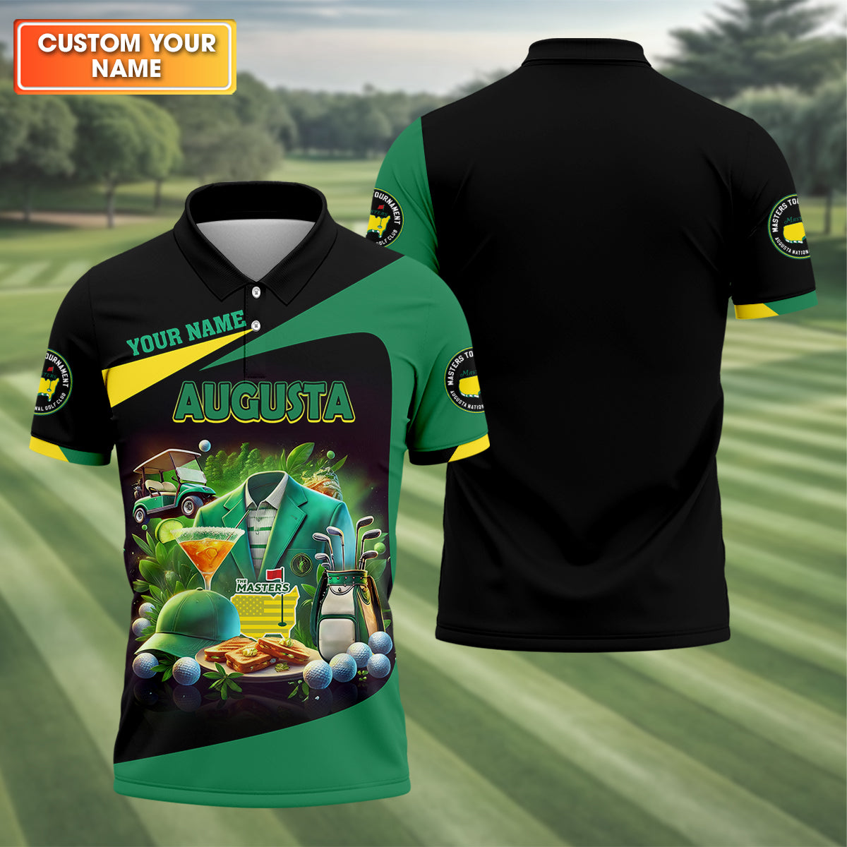 Custom Augusta Golf Master Men's Golf Polo Shirt, Mens Golf Gift, Mens Golf Shirt