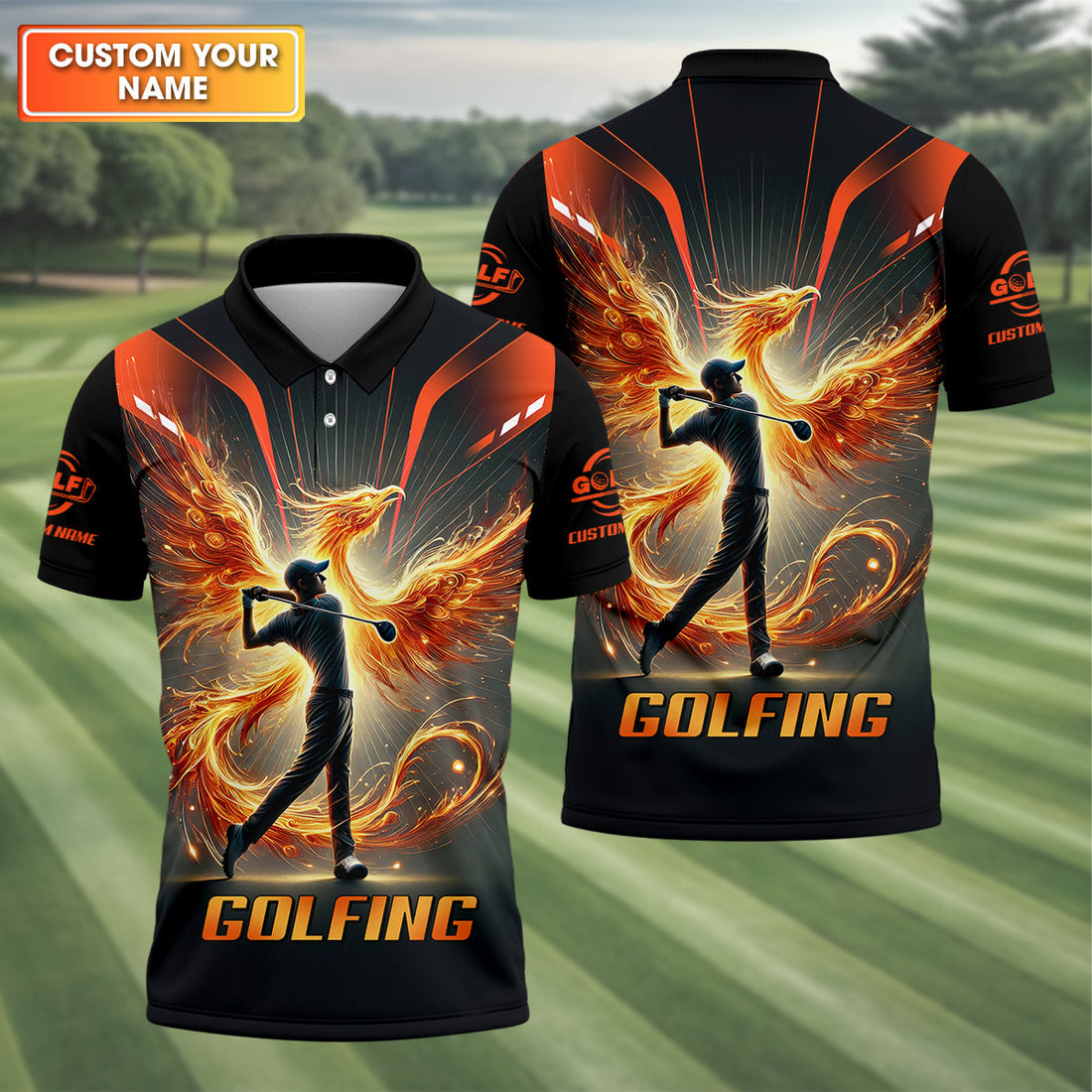 Custom Men's Golf Polo Shirt, Golfing Apparel, Golf Gifts For Men