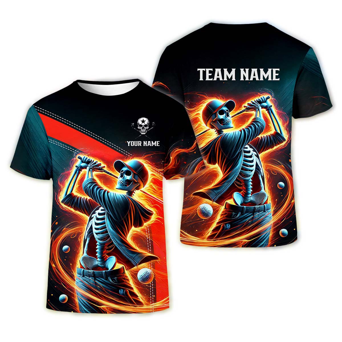 Skeleton Shirt, Personalized Golf Shirt, Unique Gift For Golfer