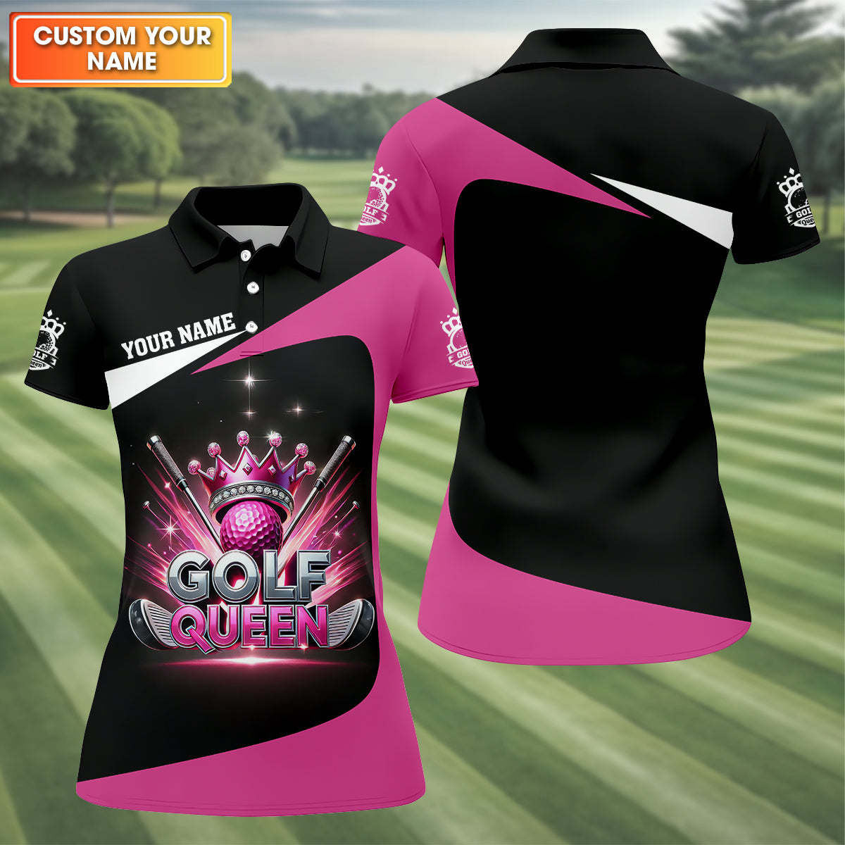 Golf Queen Custom Funny Womens Golf Polo Shirt, Ladies Golf Shirt, Mothers Day Gifts