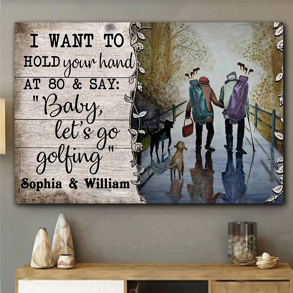 Custom Golf Couple Canvas, Golfing Art, Golf Canvas, Gifts For Couples