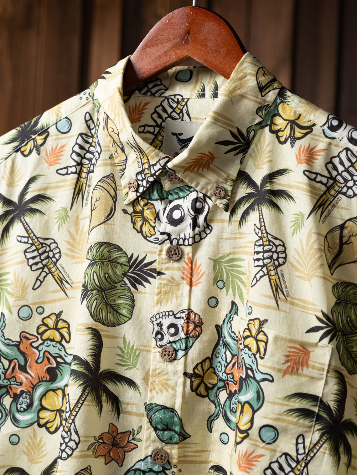 Tropical Wilderness Skull Hawaiian Polo Golf Shirts, Skull Golf Shirt, Gift For Golfers