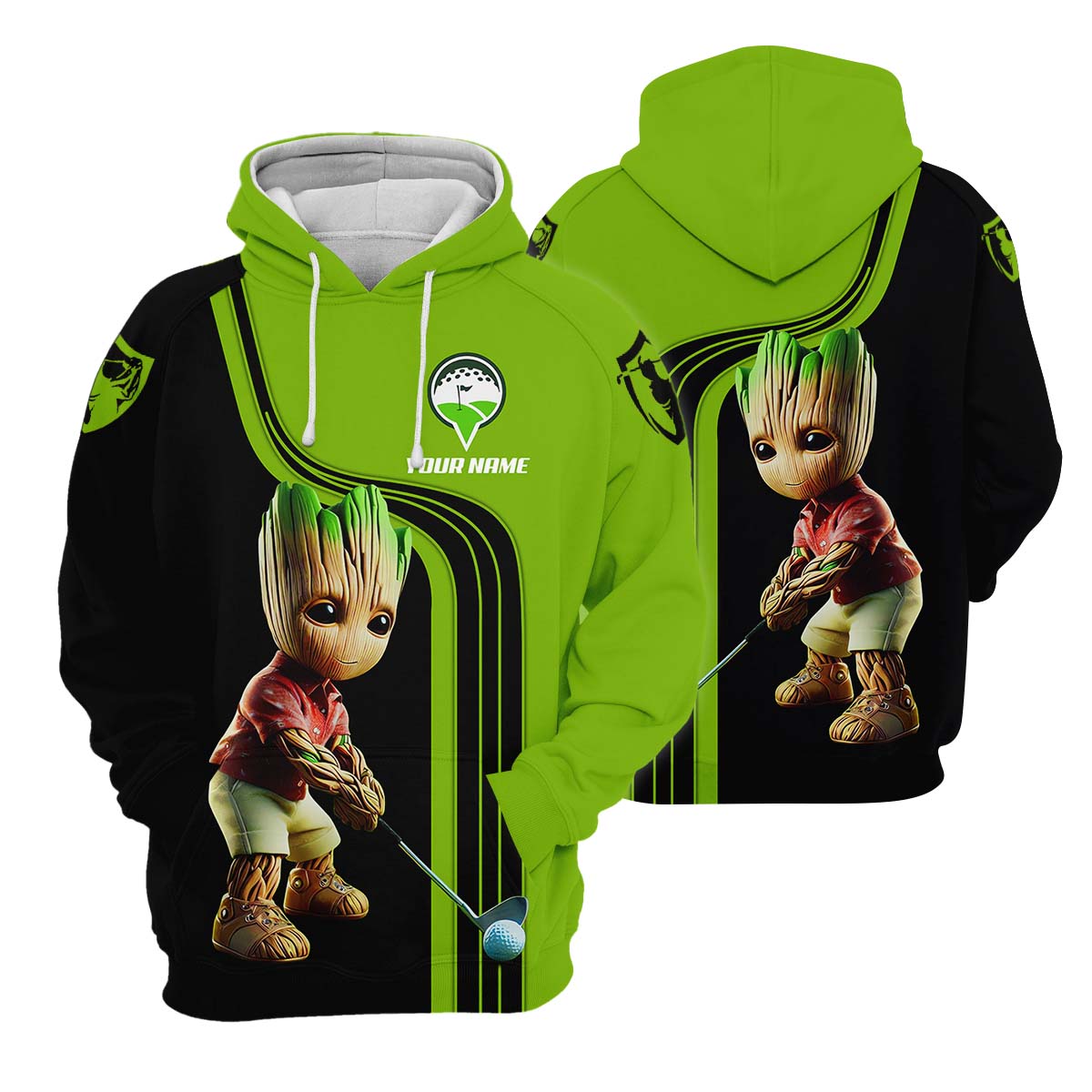 Custom Babygroot Men's Golf Polo Shirt, Funny Golf Shirt, Gift For Golfers