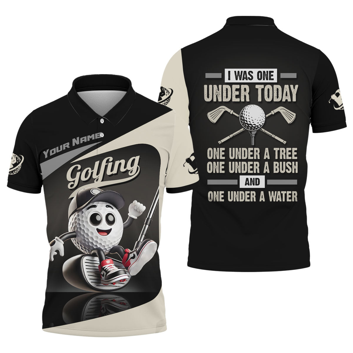 I Was One Under Today Custom Funny Golf Polo Shirt, Dad Golf Gift