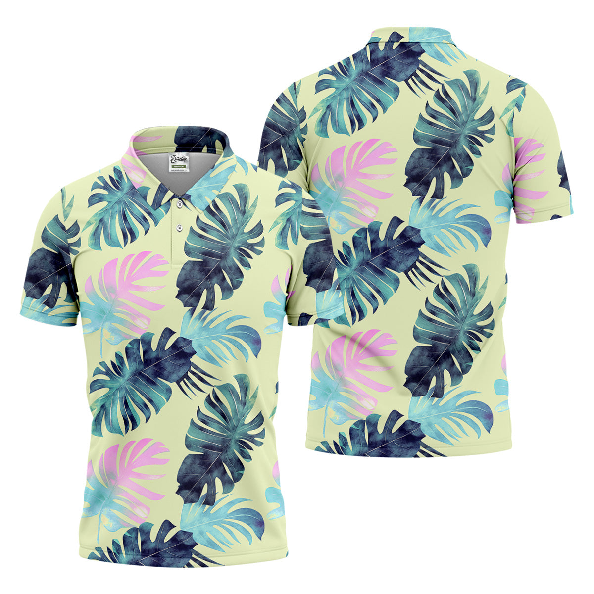 Tropical Palm Leaves Golf Tops For Men, Mens Golf Polo Shirts, Unique Gift For Golfer, Golfing Apparel