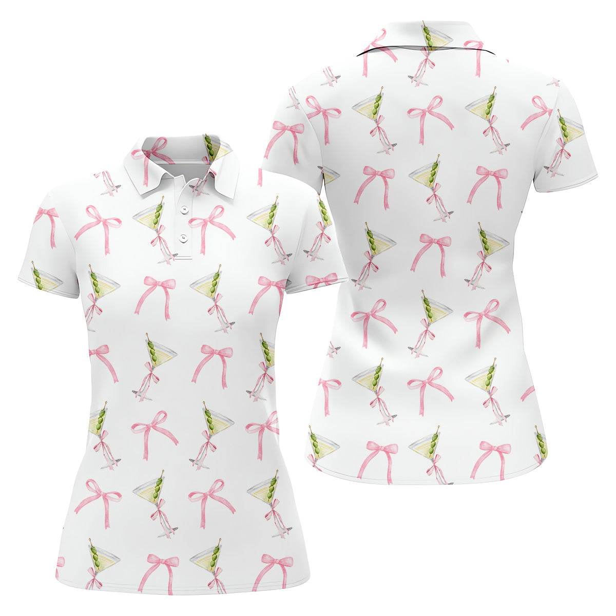 Margarita Golf Shirt For Women, Coquette Pattern Ladies Golf Tops, Ladies Sleeveless Golf Shirts, Matching Golf Shirts