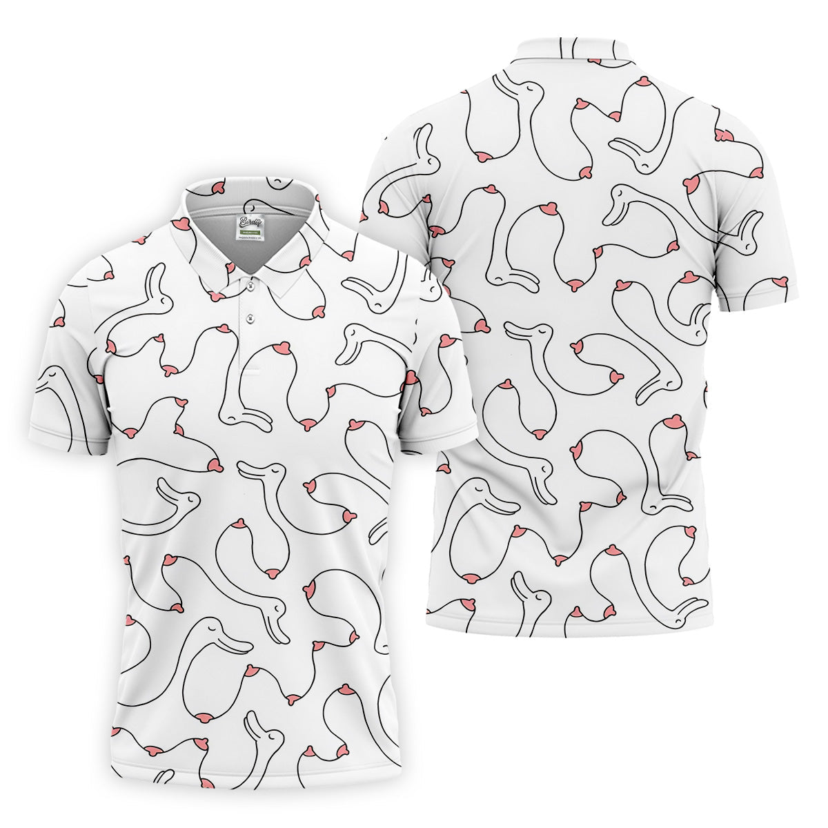 Funny Boob Goose Golf Polos For Men, Fun Golf Shirt, Best Golf Gift For Dad