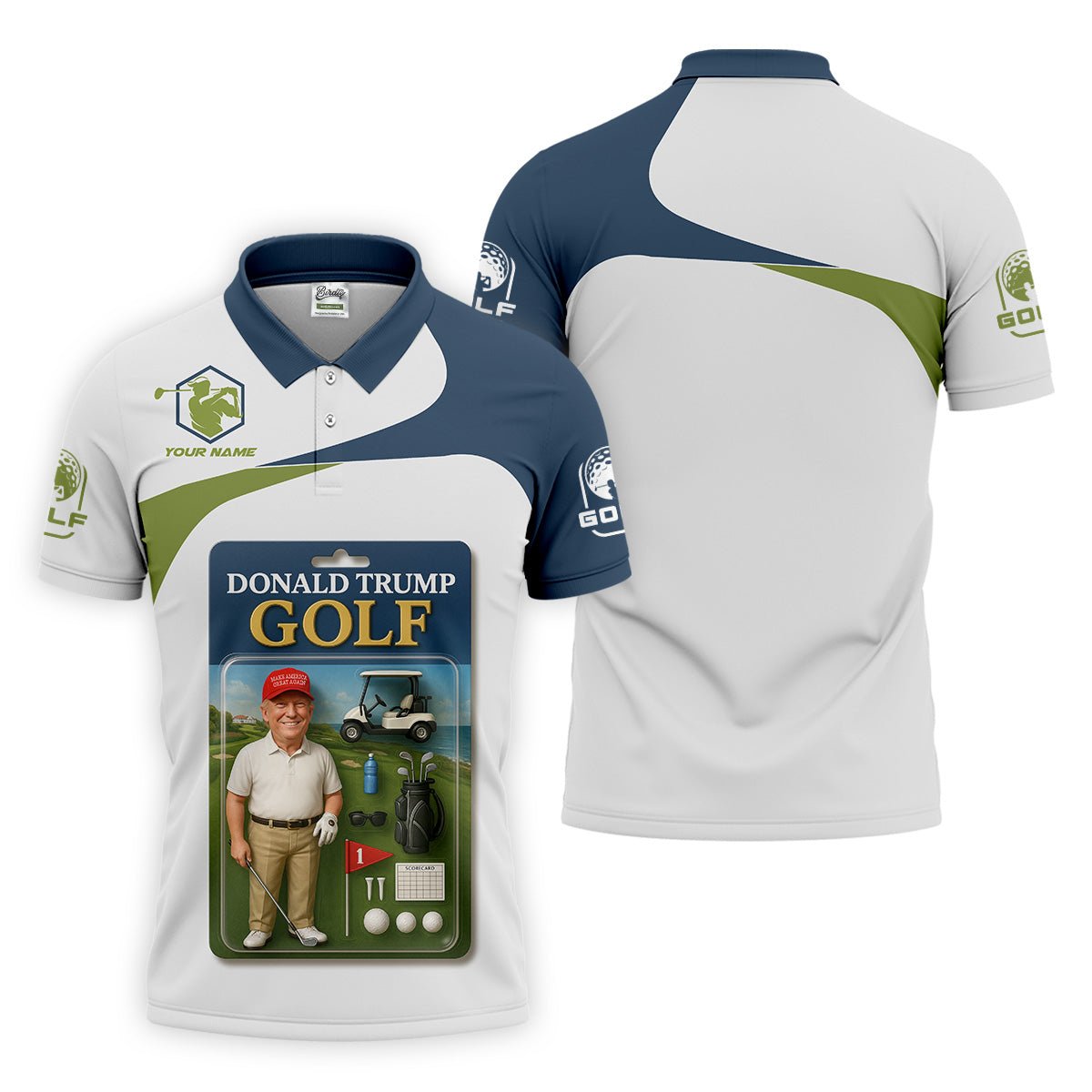 Trump Golfing Custom Men's Golf Polo Shirt, Golfing Apparel, Gift For Golfers
