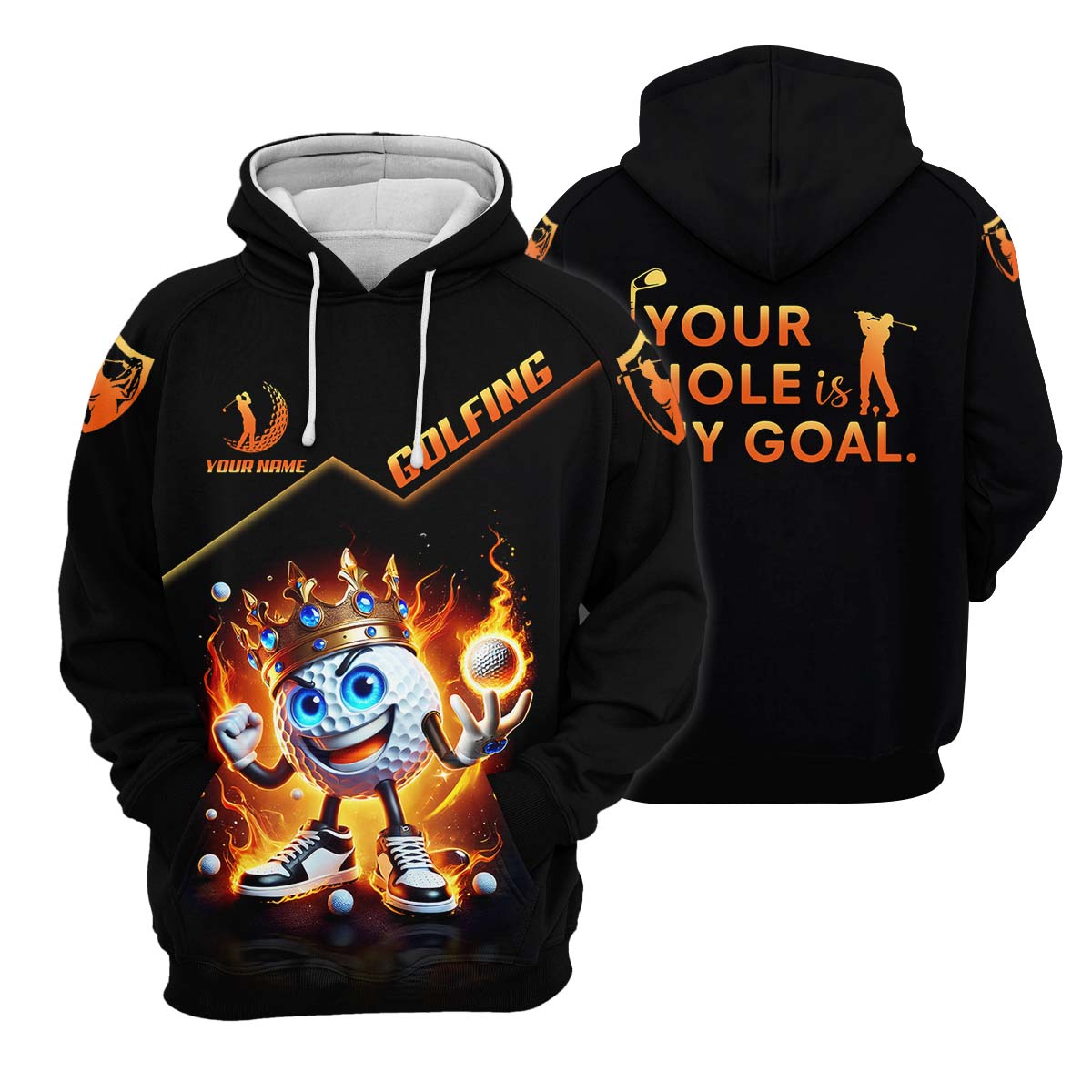 Your Hole Is My Goal, Custom Men's Golf Polo Shirt, Golfing Apparel, Golf Gift For Men