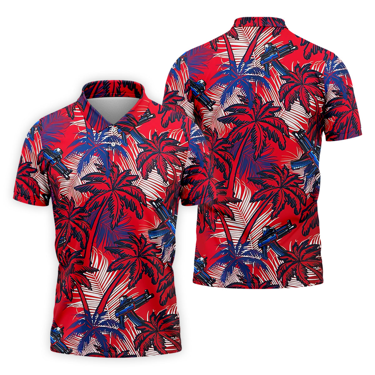 Tropical Sunset Mens Golf Polo Shirt, Mens Goft Shirt, Christmas Golf Gift