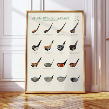Vintage Evolution Of The Golf Club Canvas, Golf Wall Art, Gift For Golfer
