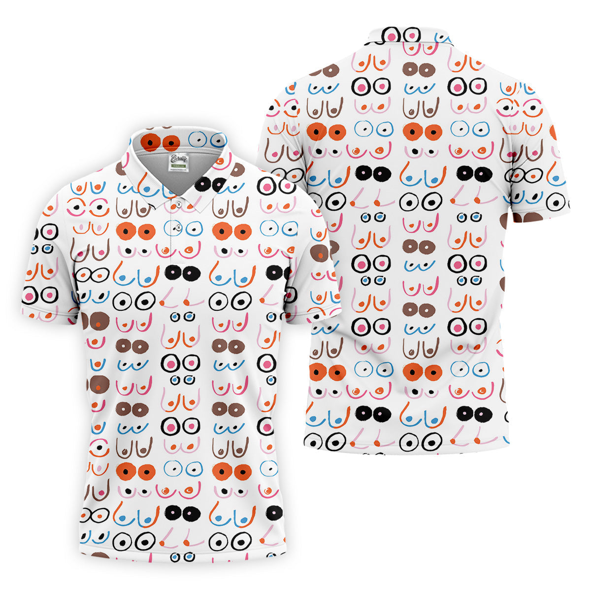 Funny Boob Men Golf Polo Shirt, Fun Golf Polos, Humorous Golf Shirts, Dad Golf Gift, Best Dad Ever