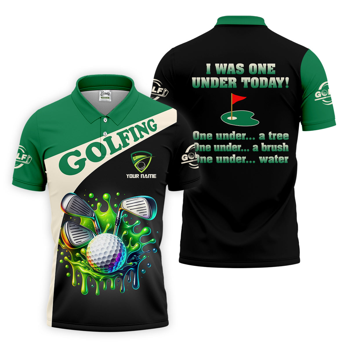 I Was One Under Today Custom Funny Golf Polo Shirt, Dad Golf Gifts