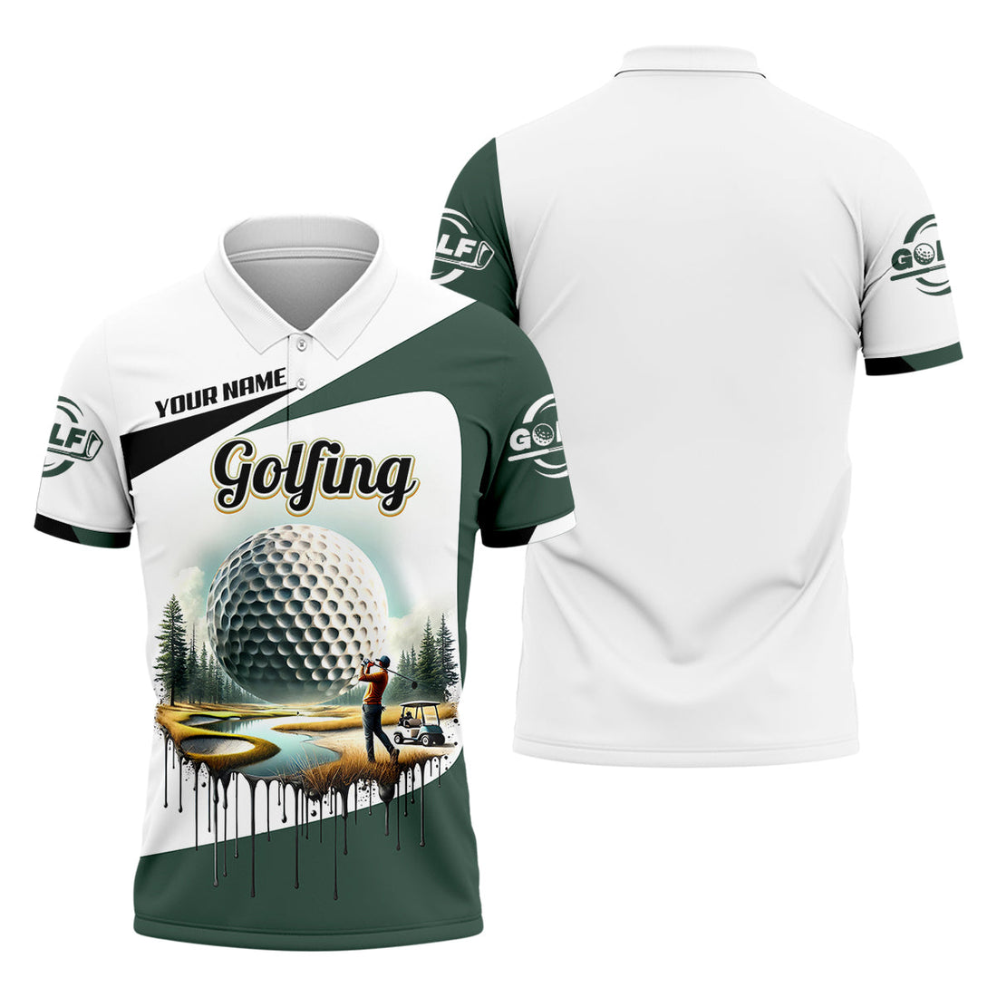 Golfing Swing Custom Golf Polo Shirt, Golfing Apparel, Mens Golf Gift, Funny Golf Shirt