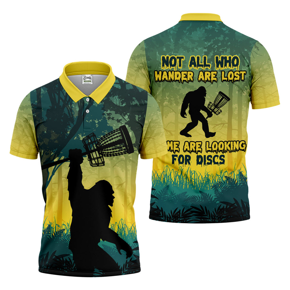 Bigfoot Discs Golf Men's Golf Polo Shirt, Golfing Apparel, Mens Golf Gift, Funny Golf Shirt