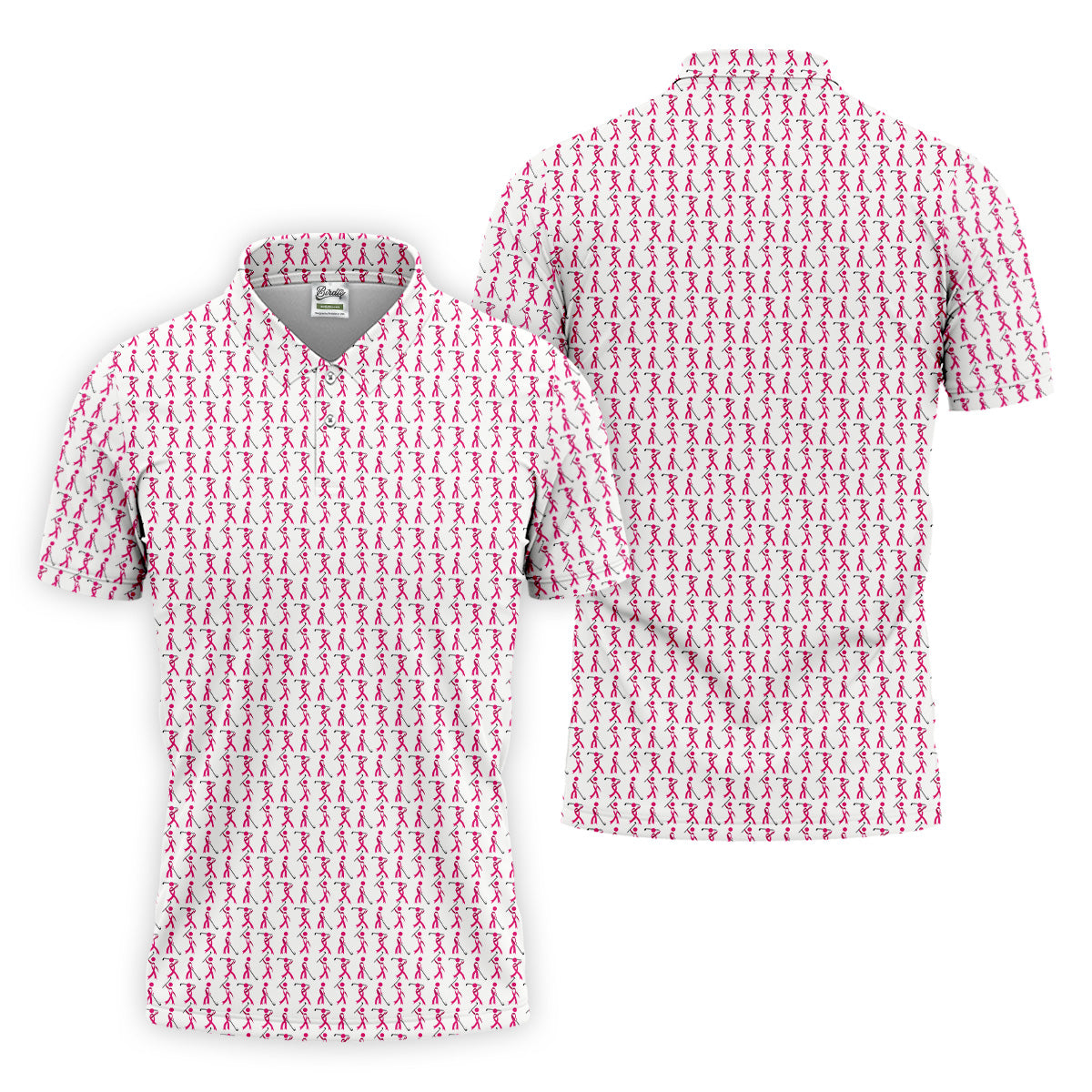 Funny Stick Breast Cancer Golf Shirt, Breast Cancer Support Shirts, Funny Men Golf Polo Shirt