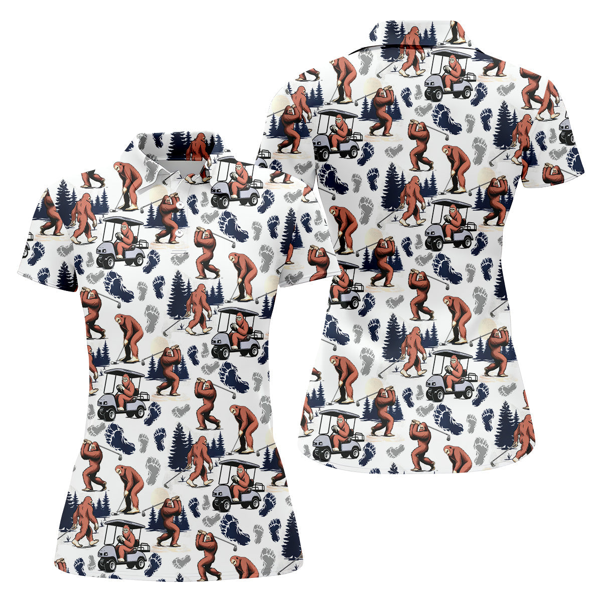 Sasquatch Golf Shirt, Bigfoot Shirt, Fun Womens Golf Shirts, Matching Golf Shirts, Ladies Golf Shirts