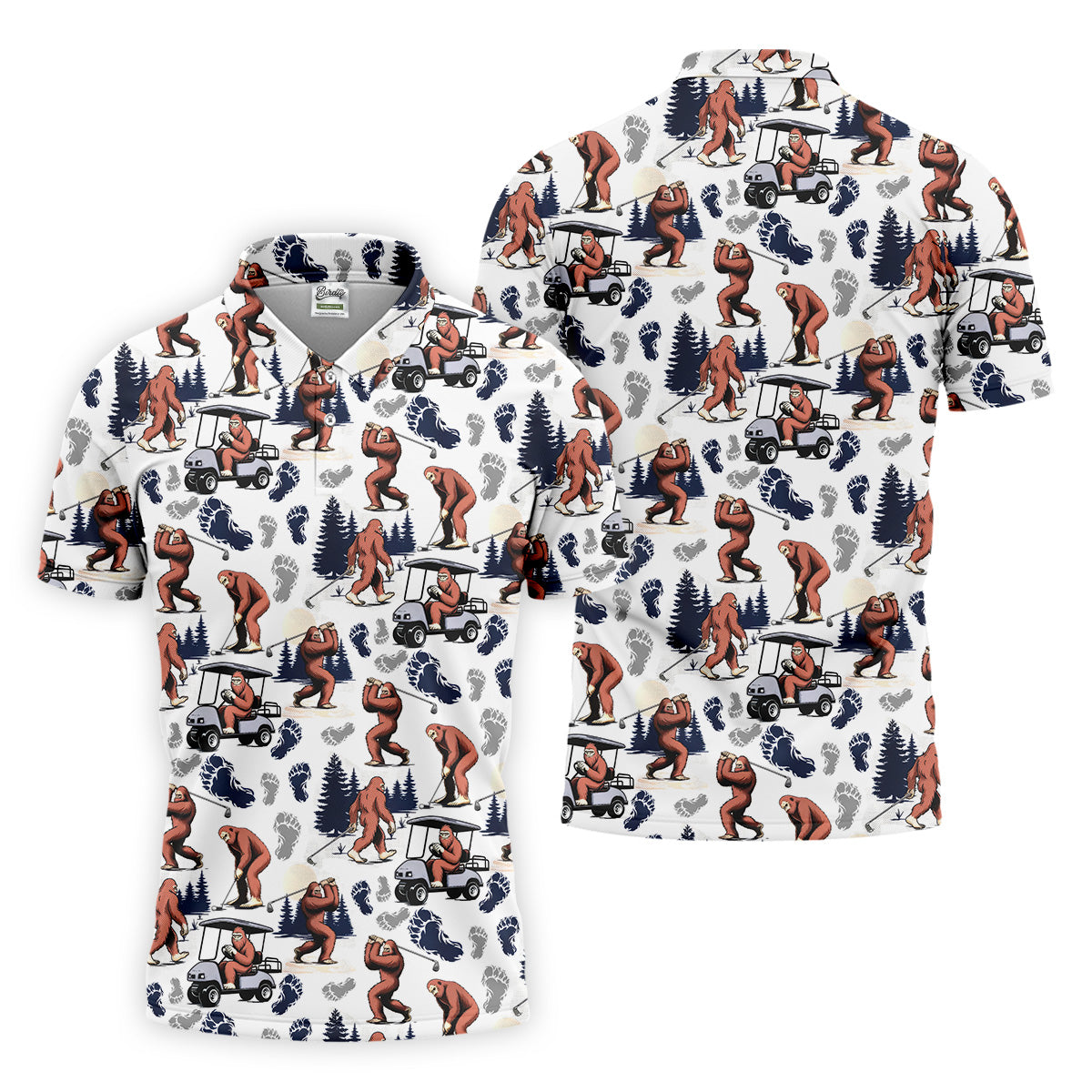 Sasquatch Golf Shirt, Bigfoot Shirt, Hawaiian Golf Shirts, Matching Golf Shirts, Golf Shirts For Men