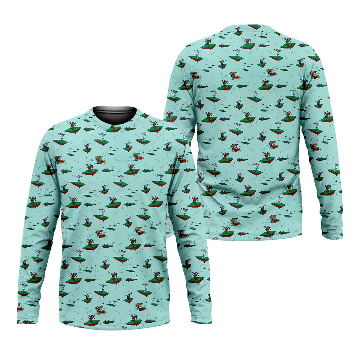 Playful Cartoon Golfer Golf Polo Shirt, Golf Gifts For Men, Golf Gift Ideas