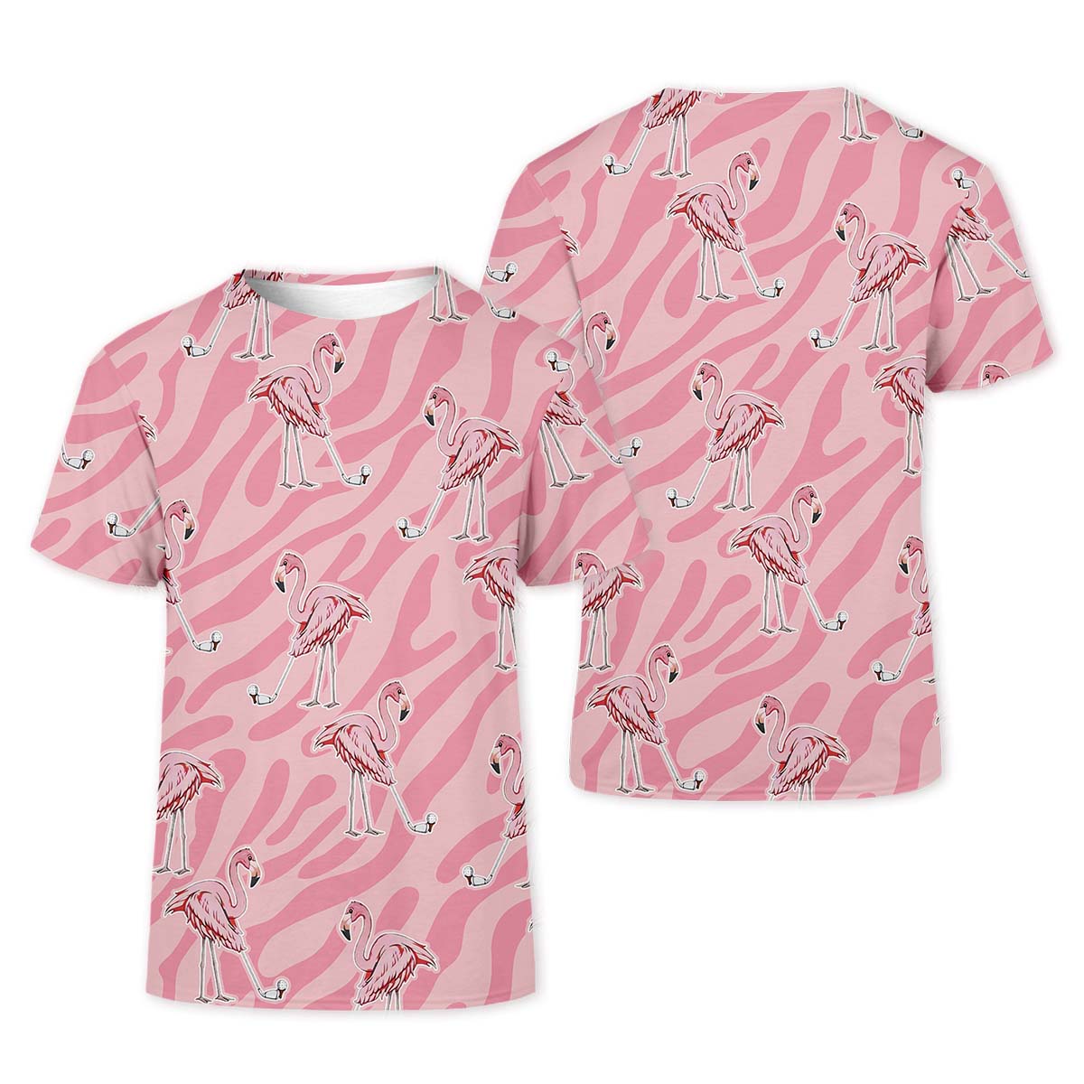 Pink Flamingo Women Golf Polo Shirt, Custom Ladies Golf Shirt, Womens Golf Gifts