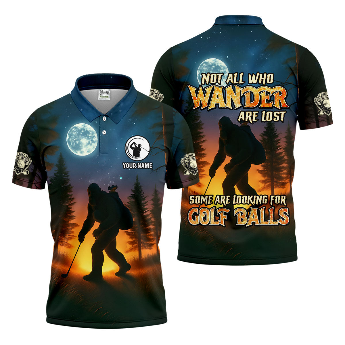 Not All Who Wander Are Lost Some Are Looking For Golf Balls Mens Funny Golf Shirts, Customized Golf Polos