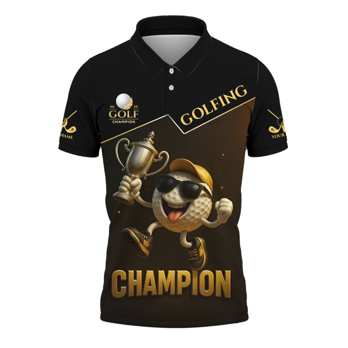 Golf Champion Funny Shirt, Men's Funny Graphic Golf Polo Shirt, Dad Golf Gift