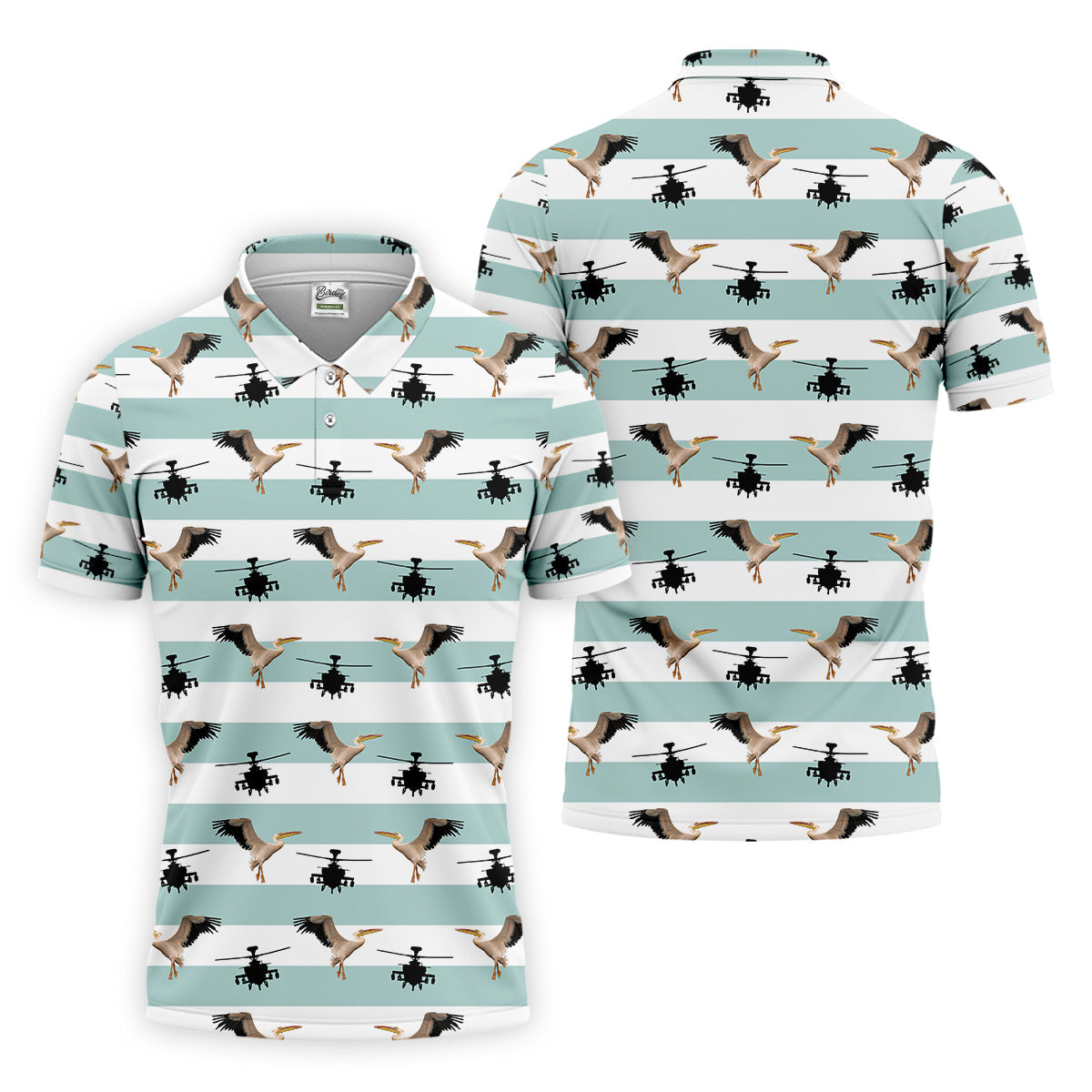 Funny Pelicans Golf Polo Shirt, Mens Golf Gift, Mens Tropical Shirts