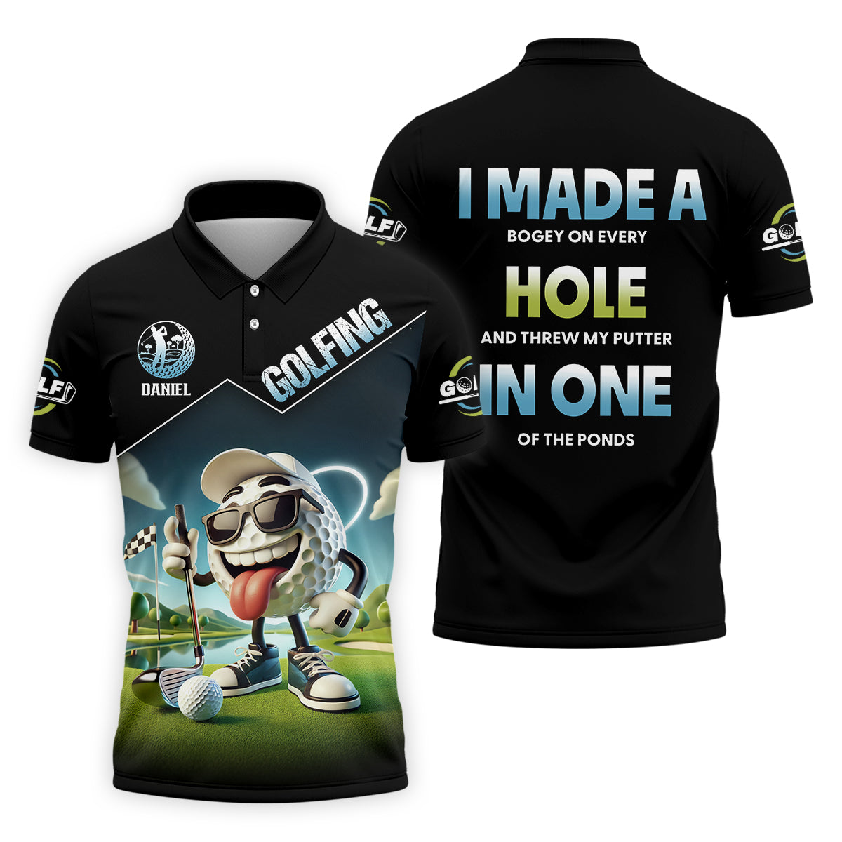I Made A Bogey On Every Hole Custom Men's Golf Polo Shirt, Funny Golf Shirt, Dad Golf Gift