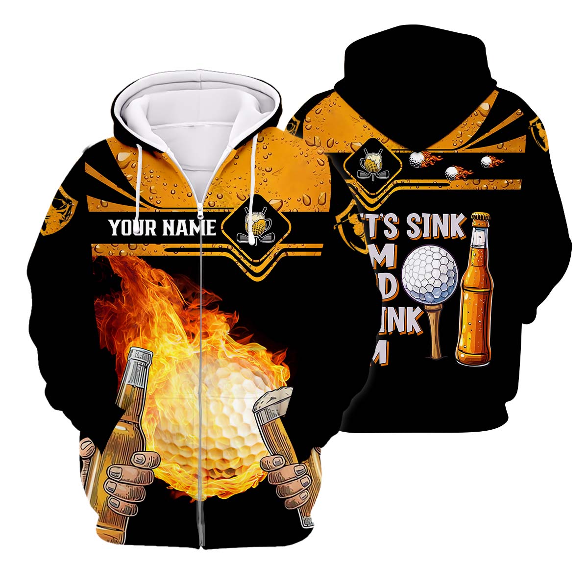 Let's Sink 'Em And Drink 'Em, Custom Golf Shirt, Personalized Golf Shirt, Unique Gift For Golfer