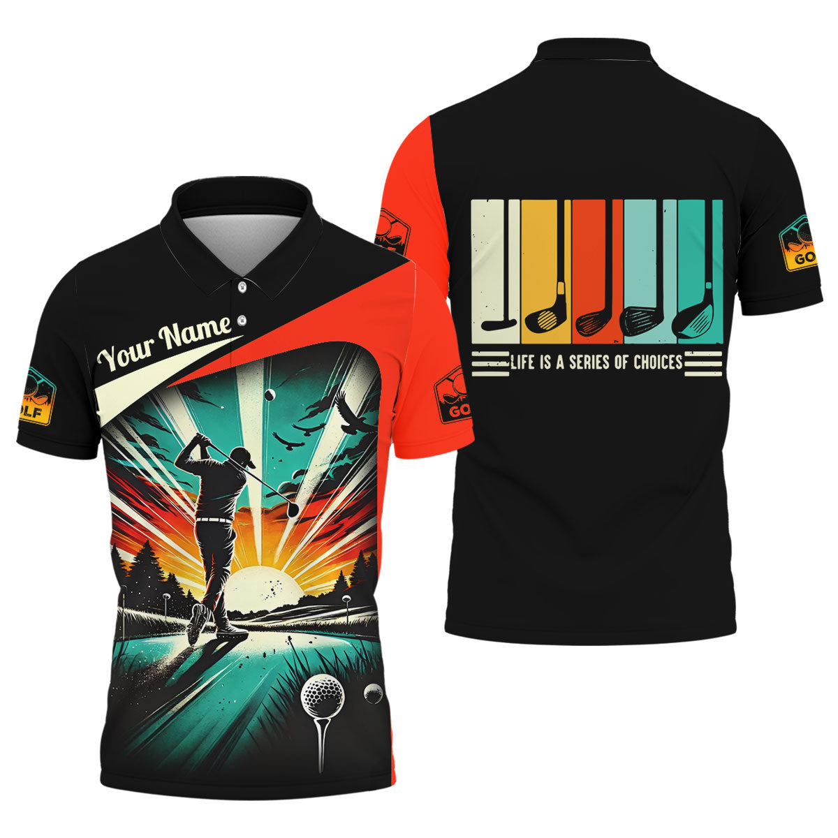 Life Is A Series Of Choices Custom Funny Golf Polo Shirt, Dad Golf Gift