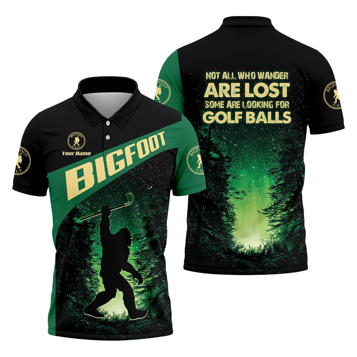 Bigfoot Custom Mens Golf Polo Shirt,  Golf Gifts For Dad