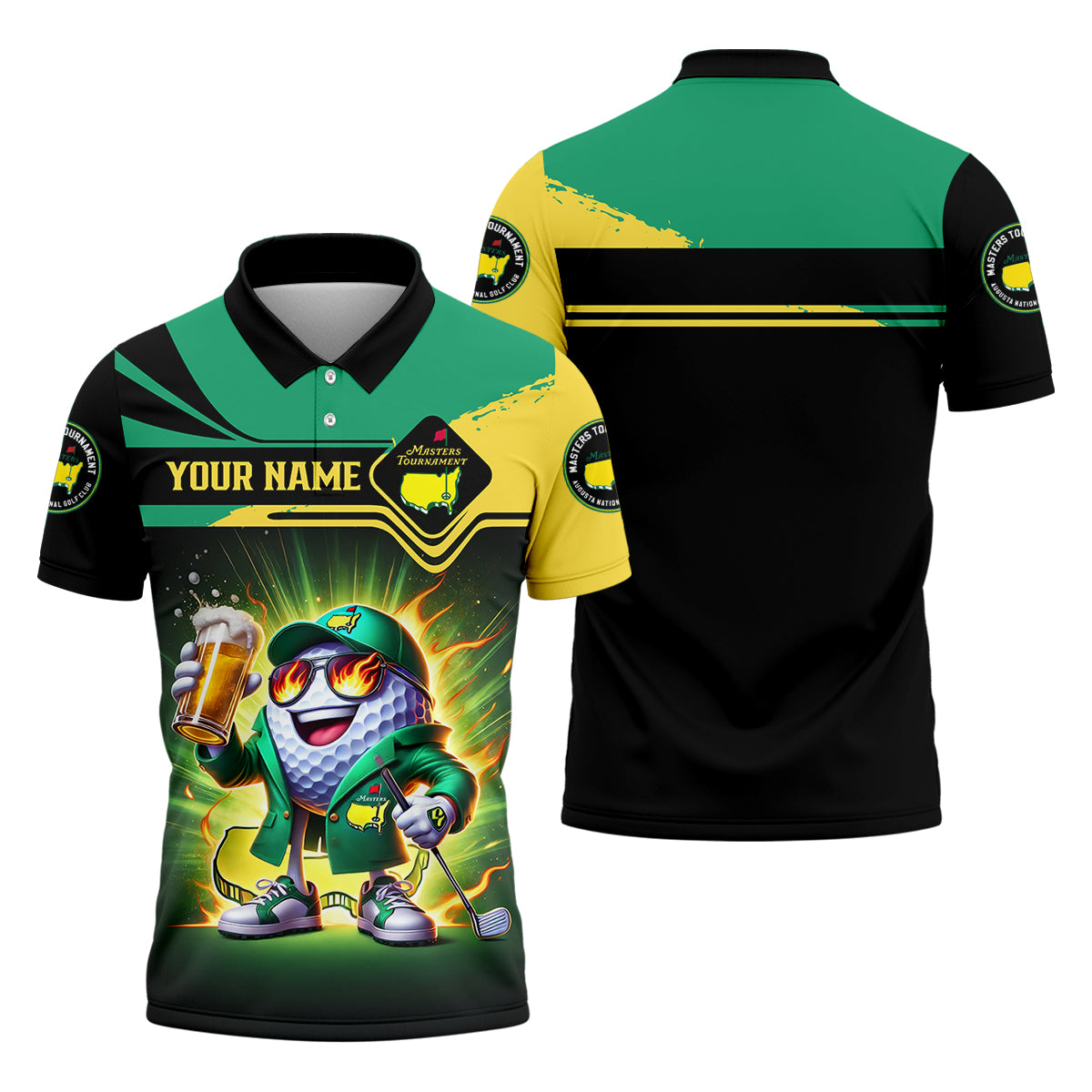 Funny Master Champion Custom Men's Golf Polo Shirt, Masters Tournament Shirt, Funny Golf Shirt