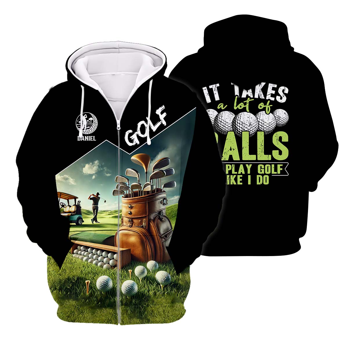It Takes A Lot Of Balls To Play Golf Like I Do Hawaiian Shirt, Custom Golf Shirt, Funny Golf Polos, Dad Golf GIft