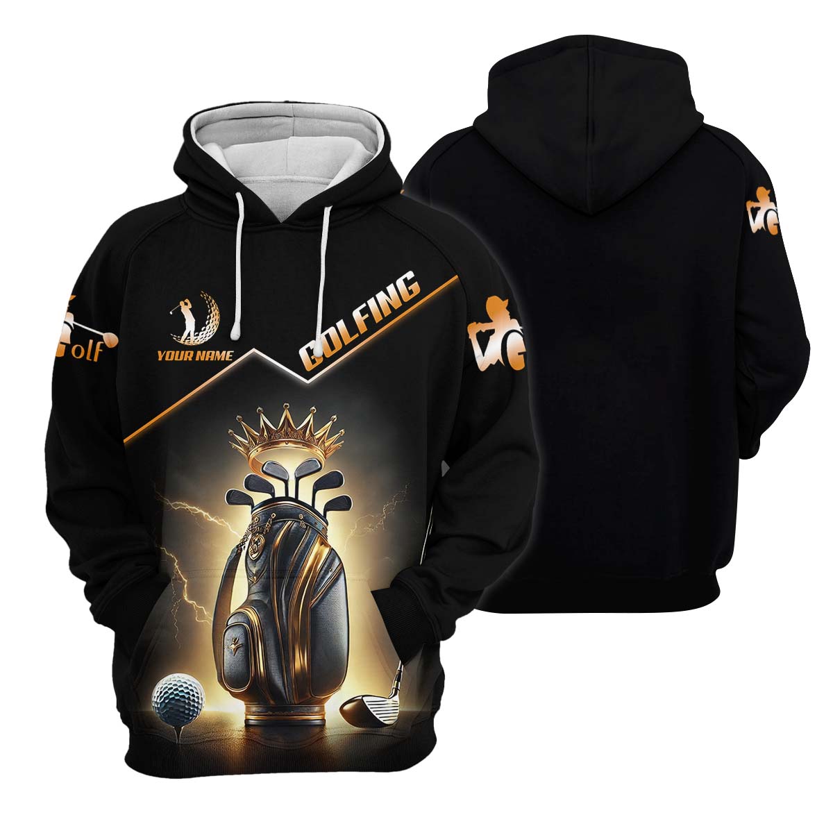 Golden Glory Men's Golf Polo Shirt, Golfing Apparel, Mens Golf Gift, Funny Golf Shirt