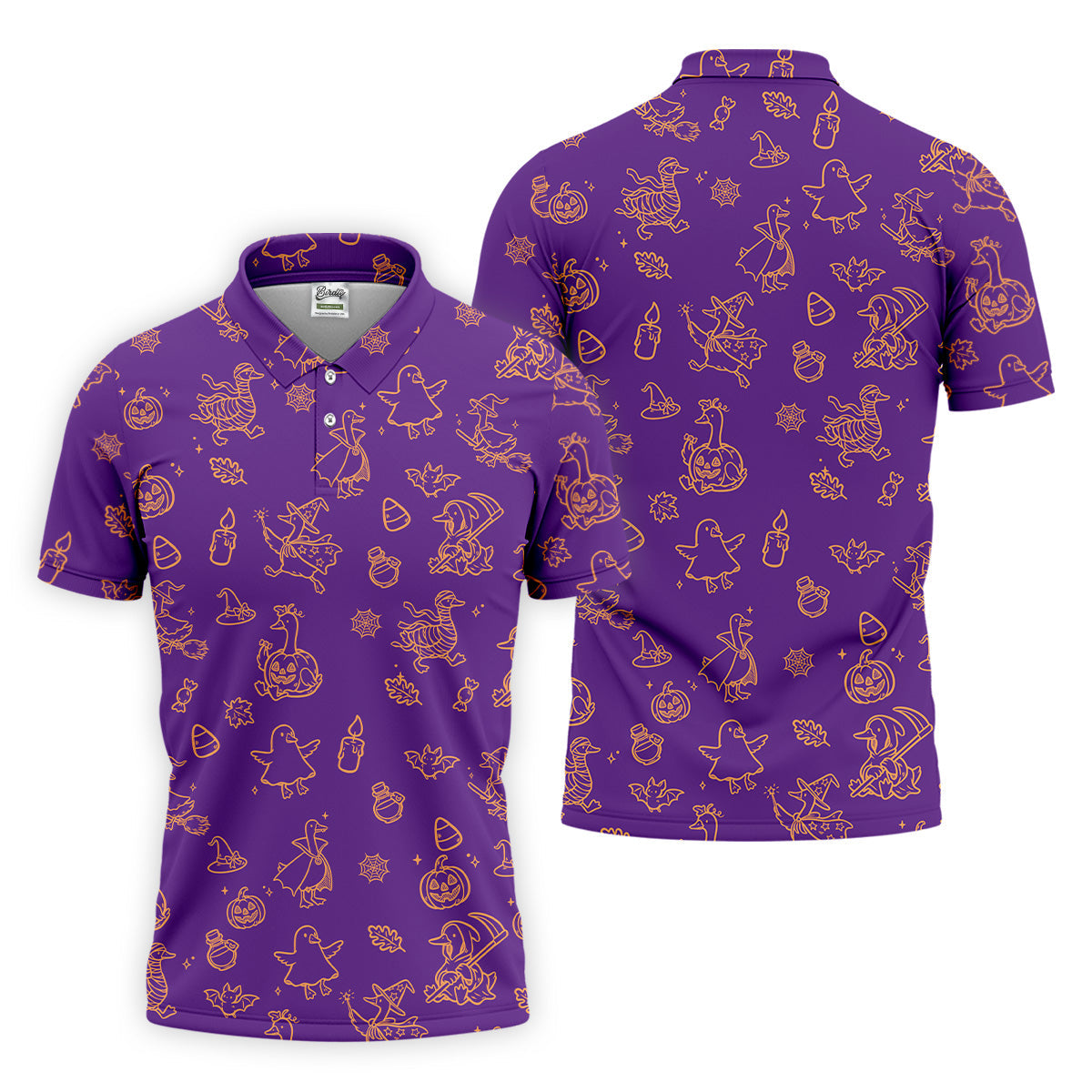 Goose Halloween, Doodle Pattern, Purple Golf Shirt, Mens Funny Golf Shirts, Long Sleeve Golf Shirts, Men Golf Polo