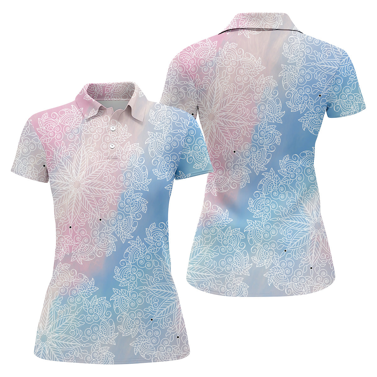 Mandala Pattern Womens Golf Shirts, Ladies Sleeveless Golf Shirts, Ladies Golf Shirts, Matching Golf Shirts